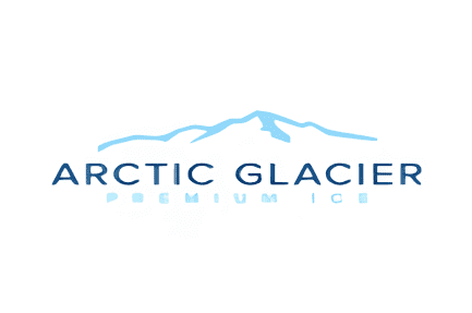 Arctic Glacier Premium Ice logo with mountain.