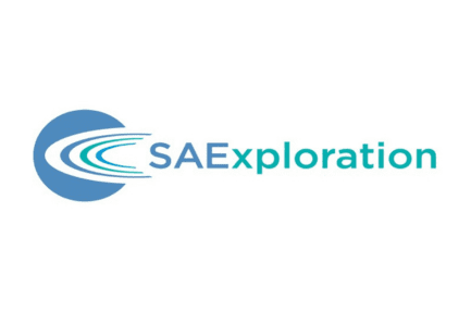 SAExploration logo with blue circular design.