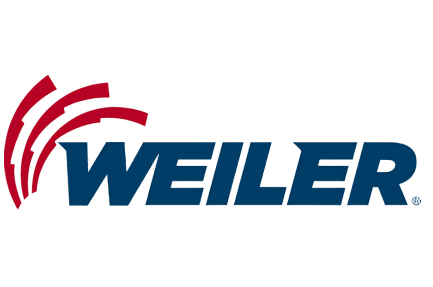Weiler logo with red arcs design.